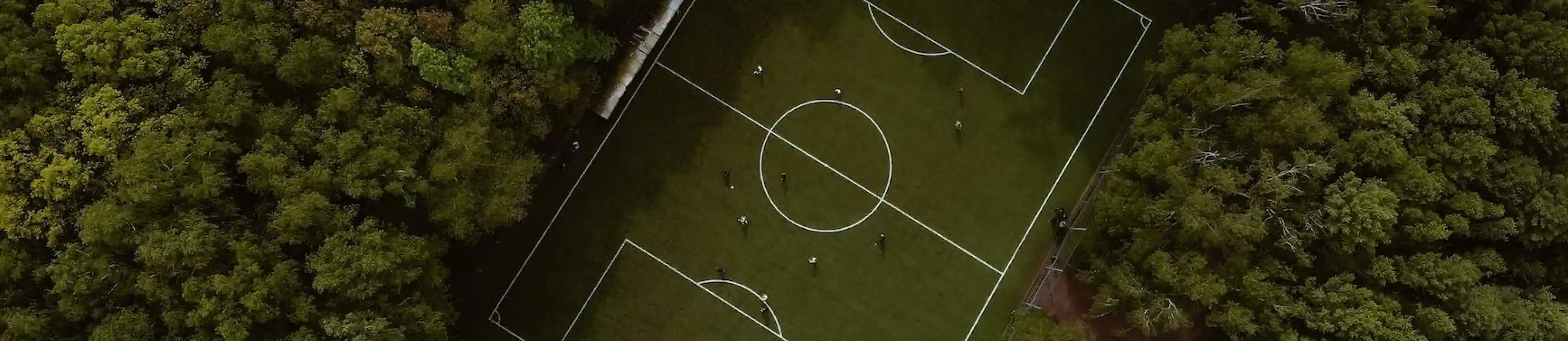Football pitch with players